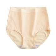 BOOMILK Underwear for Women High Waisted Cotton Stretch Briefs Soft Full Coverage Panties Beige